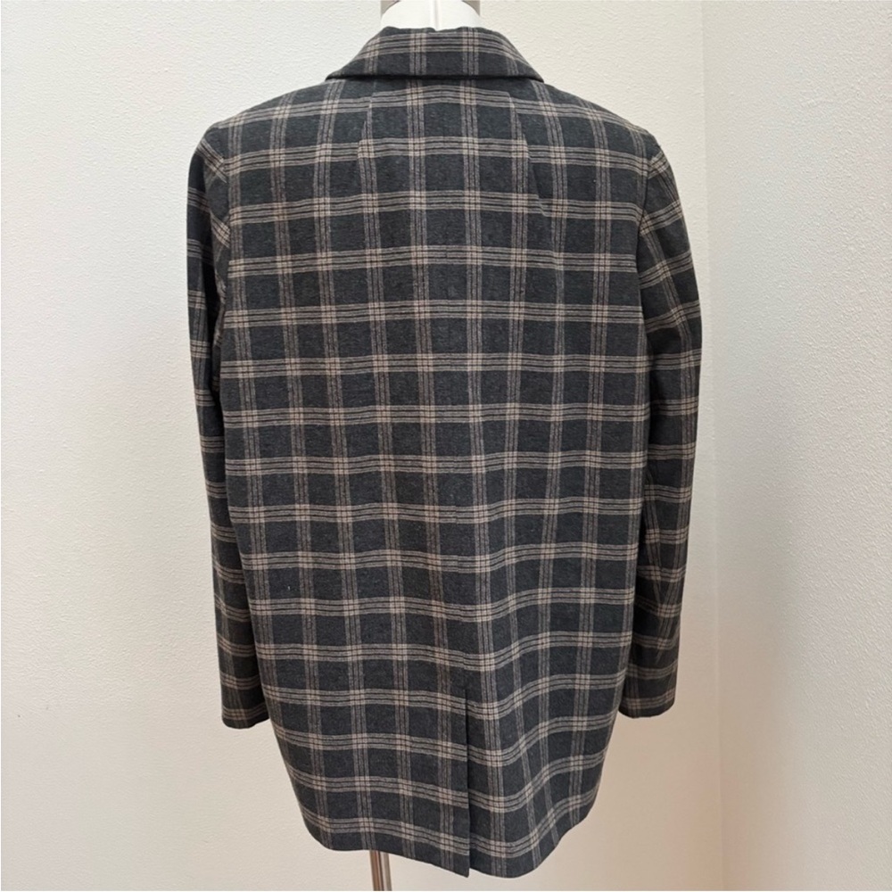 Madewell Plaid Oversized Blazer Dorset Windowpane Wool Gray Brown Size Xxl - Picture 7 of 13